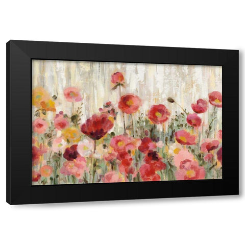 Sprinkled Flowers Crop Black Modern Wood Framed Art Print by Vassileva, Silvia