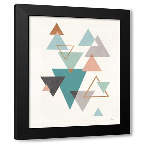 Abstract Geo II Black Modern Wood Framed Art Print with Double Matting by Charron, Veronique