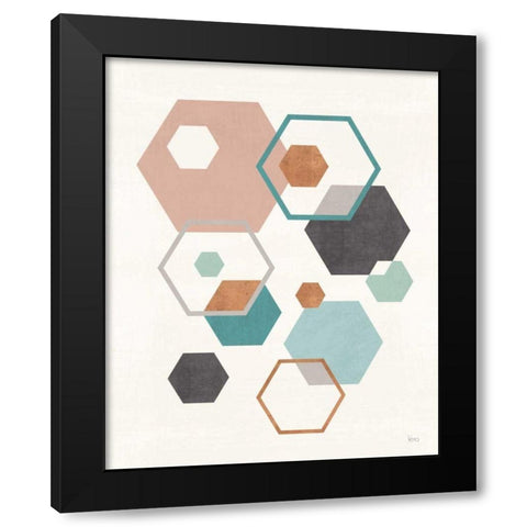Abstract Geo III Black Modern Wood Framed Art Print by Charron, Veronique