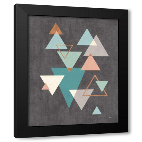 Abstract Geo II Black Black Modern Wood Framed Art Print with Double Matting by Charron, Veronique