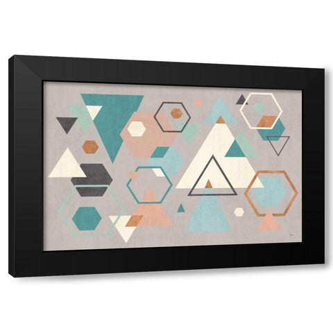 Abstract Geo I Gray Black Modern Wood Framed Art Print with Double Matting by Charron, Veronique