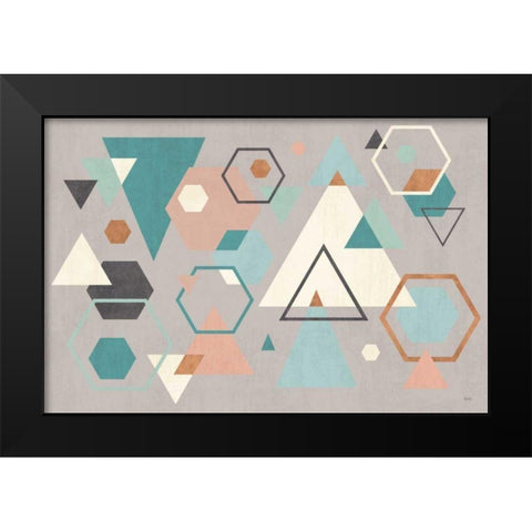 Abstract Geo I Gray Black Modern Wood Framed Art Print by Charron, Veronique