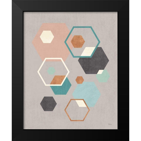 Abstract Geo III Gray Black Modern Wood Framed Art Print by Charron, Veronique