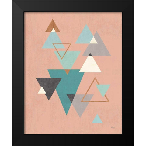 Abstract Geo II Pink Black Modern Wood Framed Art Print by Charron, Veronique