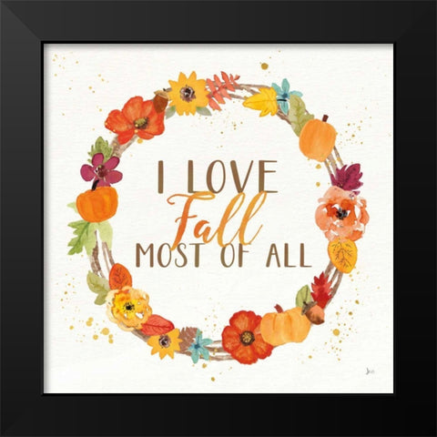 Harvest Wishes I Black Modern Wood Framed Art Print by Aiken, Jess
