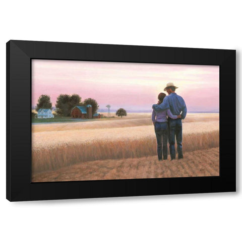 Family Farm Black Modern Wood Framed Art Print with Double Matting by Wiens, James