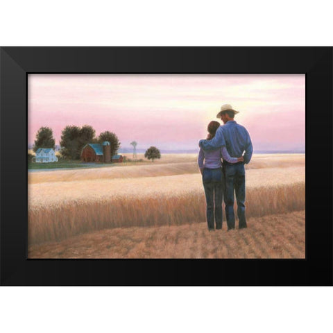 Family Farm Black Modern Wood Framed Art Print by Wiens, James