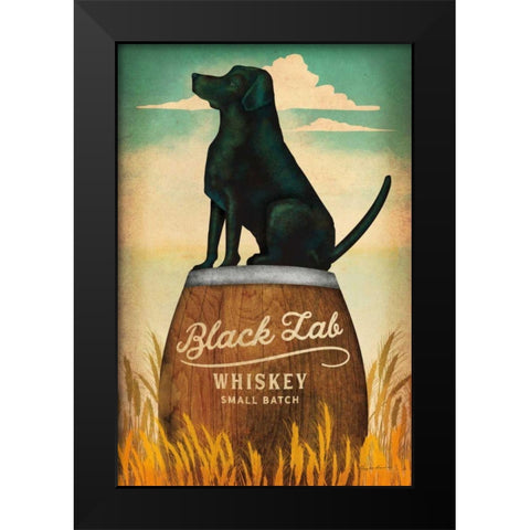 Black Lab Whiskey Black Modern Wood Framed Art Print by Fowler, Ryan