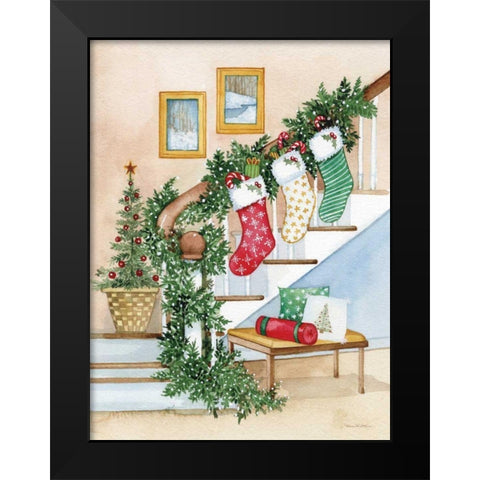 Night Before Christmas II Black Modern Wood Framed Art Print by McKenna, Kathleen Parr