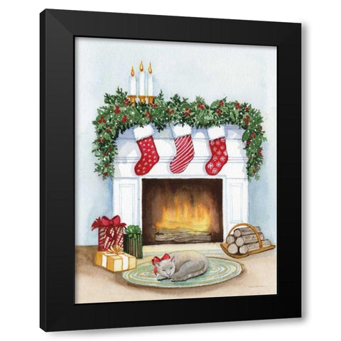 Night Before Christmas V Black Modern Wood Framed Art Print by McKenna, Kathleen Parr
