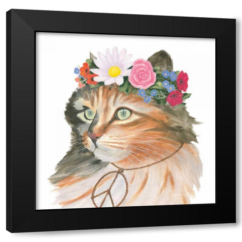 Cattitude I Black Modern Wood Framed Art Print by Sullivan, Myles