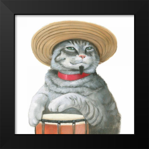 Cattitude II Black Modern Wood Framed Art Print by Sullivan, Myles