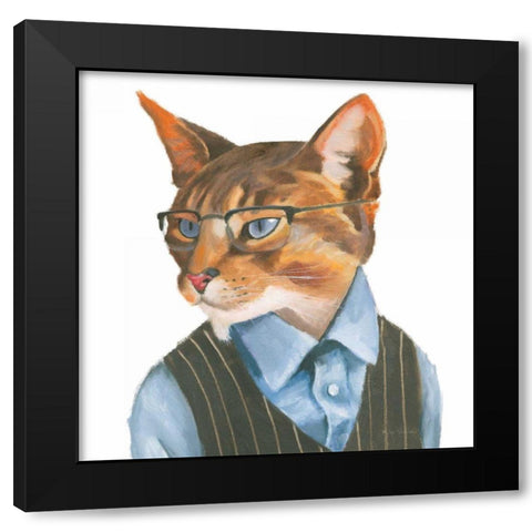 Cattitude IV Black Modern Wood Framed Art Print with Double Matting by Sullivan, Myles