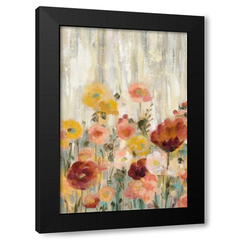 Sprinkled Flowers II Spice Black Modern Wood Framed Art Print with Double Matting by Vassileva, Silvia