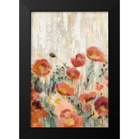 Sprinkled Flowers III Spice Black Modern Wood Framed Art Print by Vassileva, Silvia