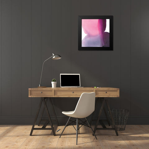 Swish of Magenta II Black Modern Wood Framed Art Print by Rhue, Piper