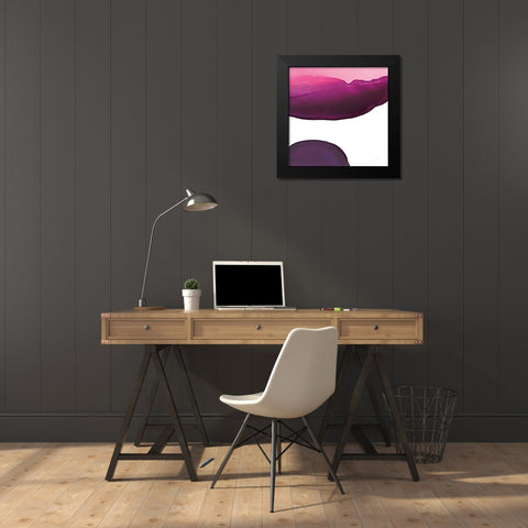 Swish of Magenta III Black Modern Wood Framed Art Print by Rhue, Piper