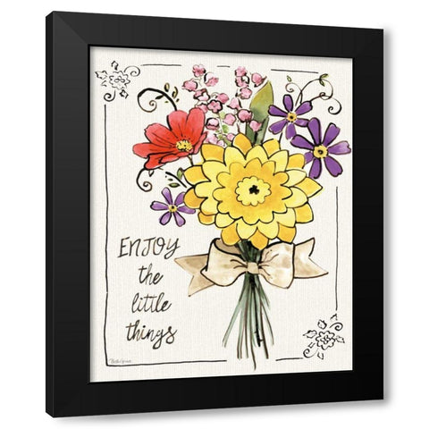 Sunny Bouquets IV Black Modern Wood Framed Art Print with Double Matting by Grove, Beth