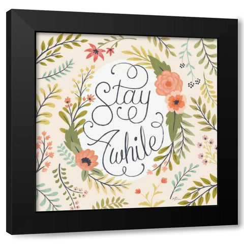 Retro Garden II Black Modern Wood Framed Art Print with Double Matting by Penner, Janelle