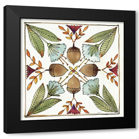 Festive Foliage VII Black Modern Wood Framed Art Print with Double Matting by Tavoletti, Anne