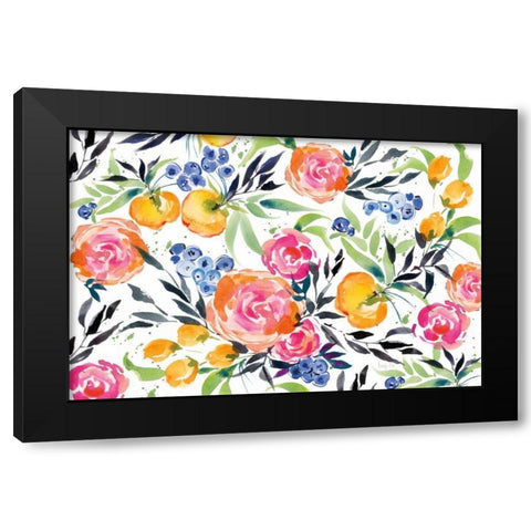 Blueberries Among Us Black Modern Wood Framed Art Print with Double Matting by Rice, Kristy