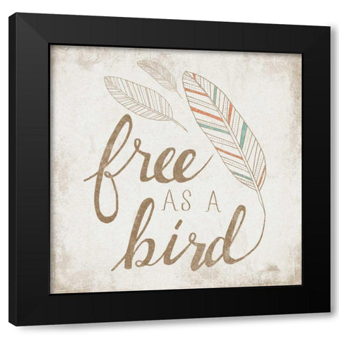 Free as a Bird Beige Black Modern Wood Framed Art Print with Double Matting by Marshall, Laura