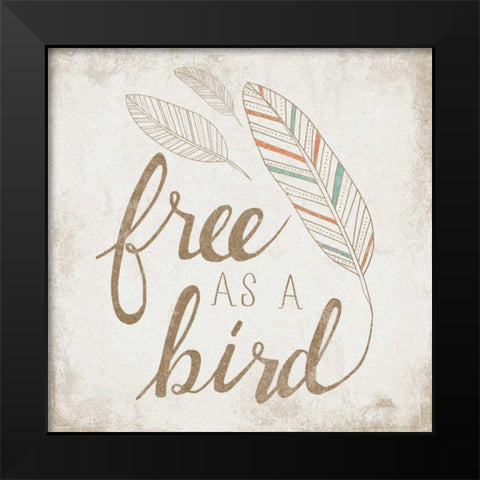 Free as a Bird Beige Black Modern Wood Framed Art Print by Marshall, Laura
