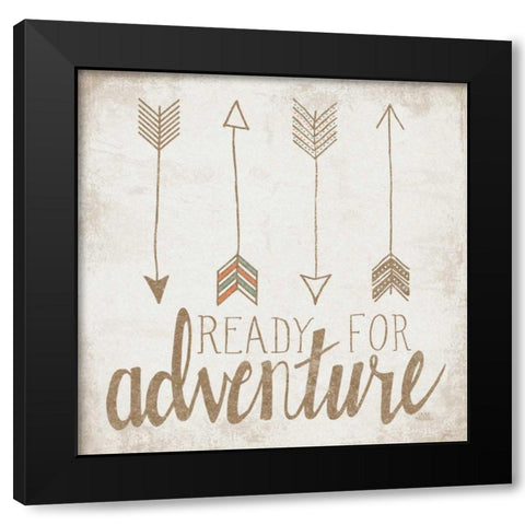 Ready for Adventure Beige Black Modern Wood Framed Art Print with Double Matting by Marshall, Laura