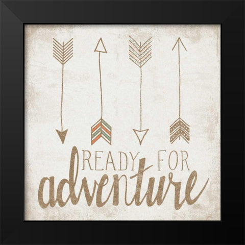 Ready for Adventure Beige Black Modern Wood Framed Art Print by Marshall, Laura
