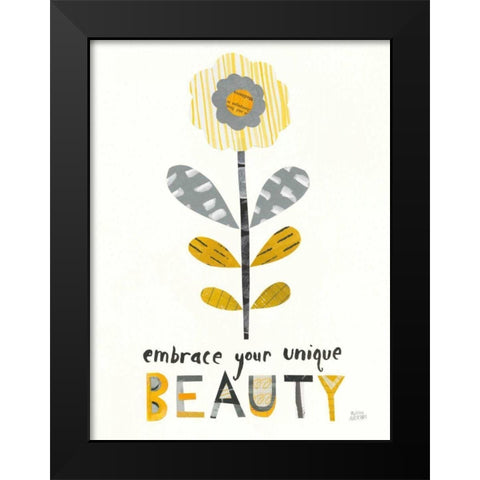 Bloom Boldly II Black Modern Wood Framed Art Print by Averinos, Melissa