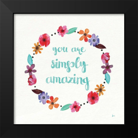 Simply Amazing I Blue Black Modern Wood Framed Art Print by Aiken, Jess