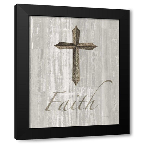 Words for Worship Faith on Wood Black Modern Wood Framed Art Print by DeNeige, Elyse