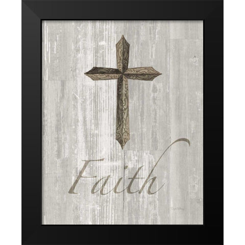 Words for Worship Faith on Wood Black Modern Wood Framed Art Print by DeNeige, Elyse