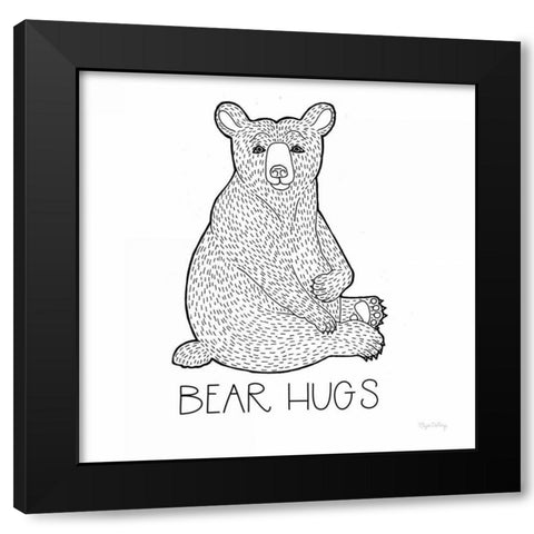 Color the Forest I Bear Hugs Black Modern Wood Framed Art Print by DeNeige, Elyse