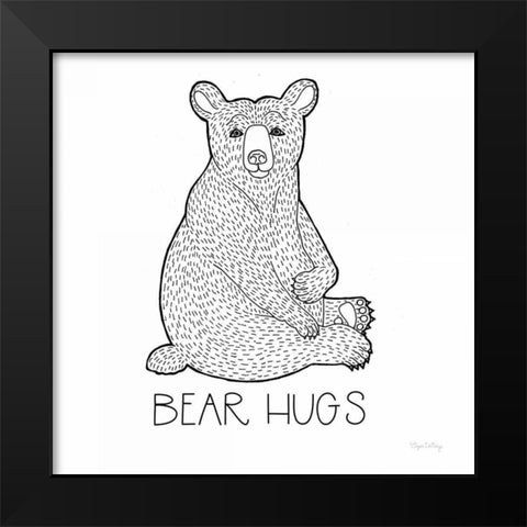 Color the Forest I Bear Hugs Black Modern Wood Framed Art Print by DeNeige, Elyse