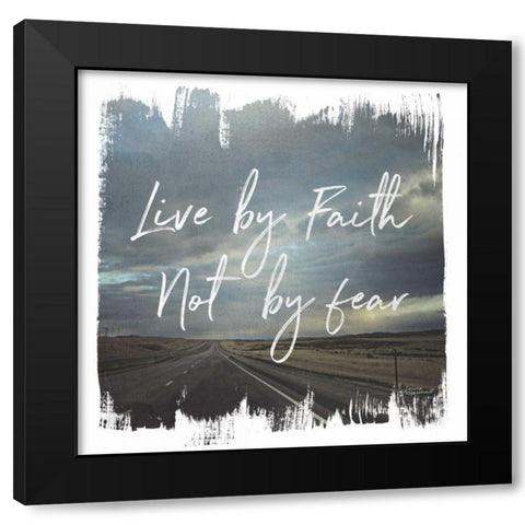 Wild Wishes II Live by Faith Black Modern Wood Framed Art Print by Marshall, Laura