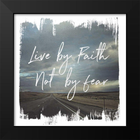 Wild Wishes II Live by Faith Black Modern Wood Framed Art Print by Marshall, Laura