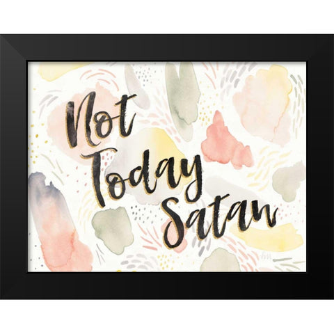 Meadow Breeze VI Not Today Satan Black Modern Wood Framed Art Print by Marshall, Laura