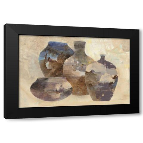 Ceramic Still Life Black Modern Wood Framed Art Print with Double Matting by Hristova, Albena