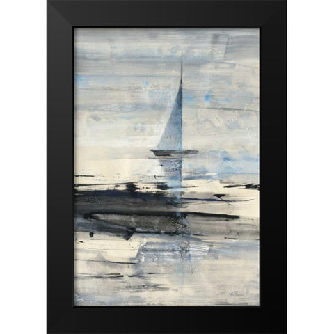 Sailing Black Modern Wood Framed Art Print by Hristova, Albena