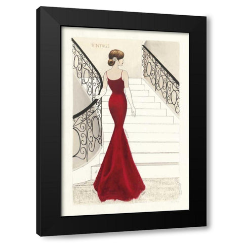 La Belle Rouge Original Black Modern Wood Framed Art Print with Double Matting by Adams, Emily