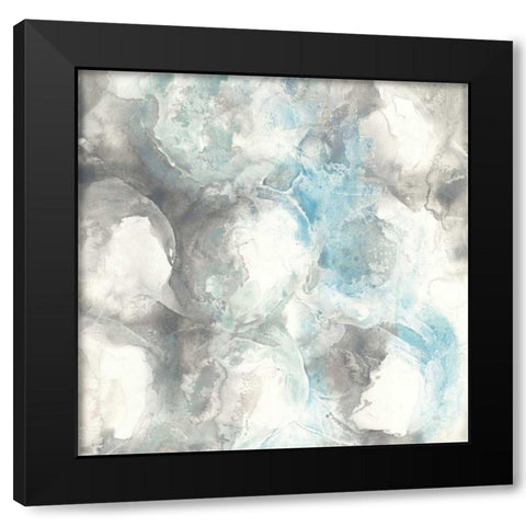 Pale Blue Circles II Black Modern Wood Framed Art Print with Double Matting by Paschke, Chris