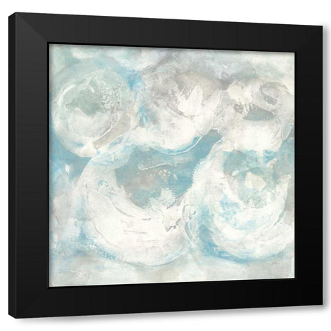 Pale Blue Circles IV Black Modern Wood Framed Art Print with Double Matting by Paschke, Chris