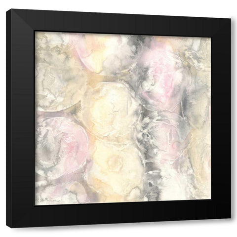 Blush Circles I Black Modern Wood Framed Art Print with Double Matting by Paschke, Chris