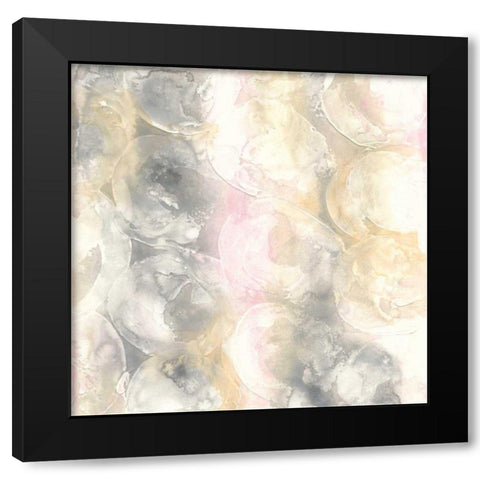 Blush Circles II Black Modern Wood Framed Art Print with Double Matting by Paschke, Chris