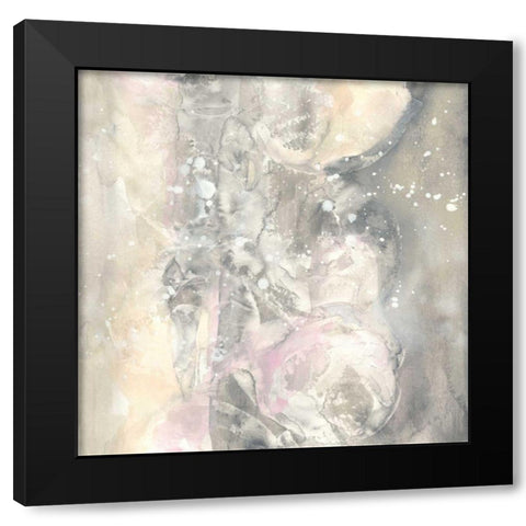 Blushing Snowflakes I Black Modern Wood Framed Art Print with Double Matting by Paschke, Chris