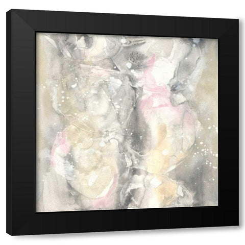 Blushing Snowflakes II Black Modern Wood Framed Art Print by Paschke, Chris