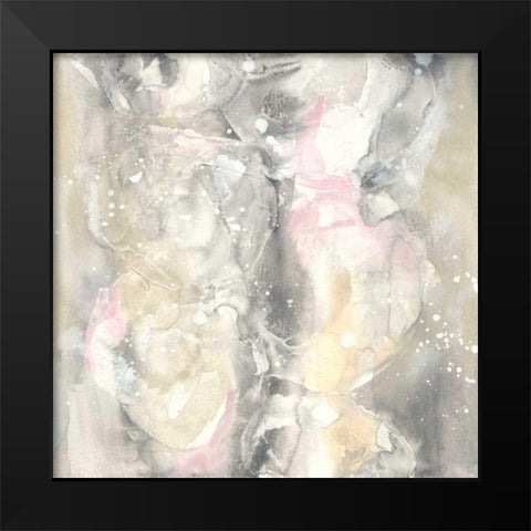 Blushing Snowflakes II Black Modern Wood Framed Art Print by Paschke, Chris