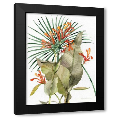 Botanical Flame Lilies Black Modern Wood Framed Art Print by McKenna, Kathleen Parr