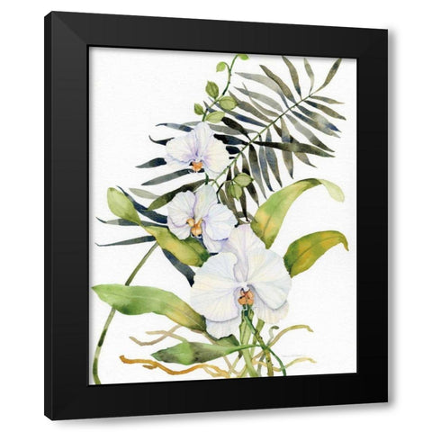 Botanical Phalaenopsis Crop Black Modern Wood Framed Art Print by McKenna, Kathleen Parr